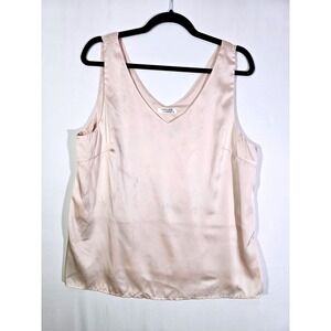 Elegant Minimalist Ekouaer Satin Tank Top Women XL Champagne Pink